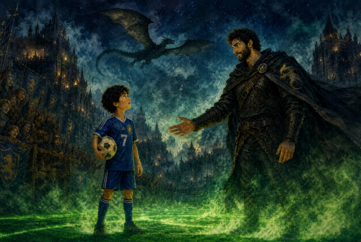 Owen meets Captain Ben on a magical soccer field